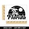 Florida Destination Tropical Sunset with Palm Trees Rectangle Rubber Stamp for Stamping Crafting